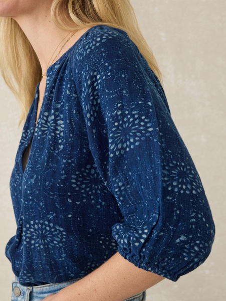 Seacliff Top - Indigo Isle Print