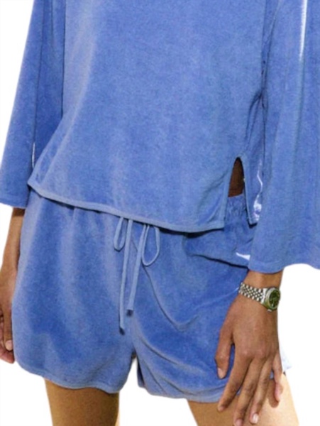 fern terry cloth short in wedgwood