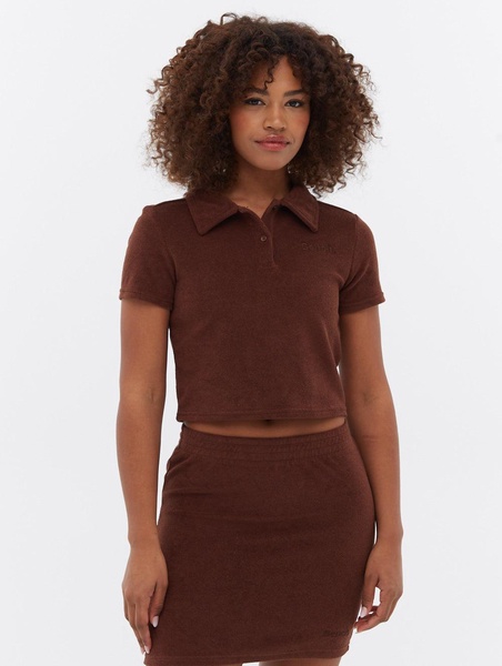 filby terry crop polo t-shirt
