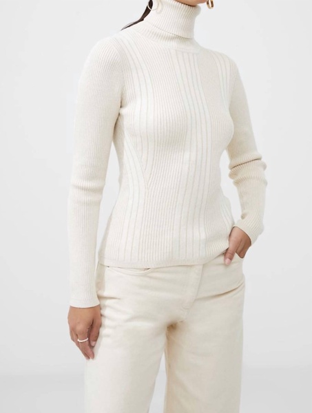 mari roll neck sweater in classic cream