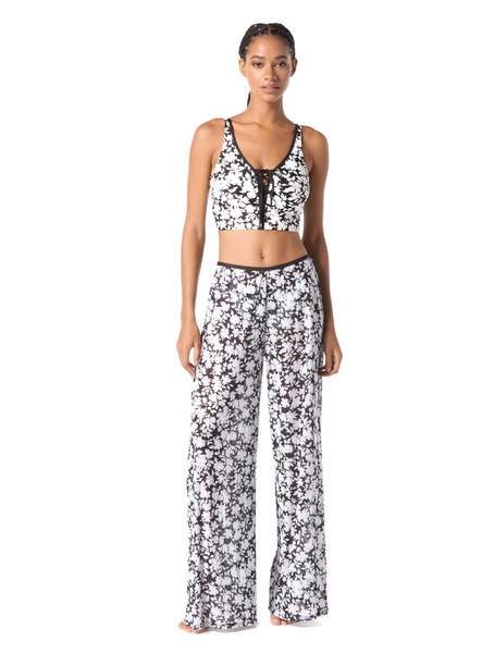 Michael Kors womens Monotone Floral Mesh Pull on Pant
