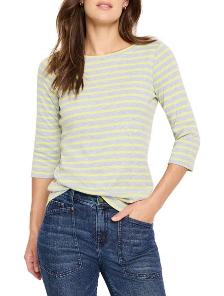NIC+ZOE Women's 3/4 Sleeve Stripe Boat Tee