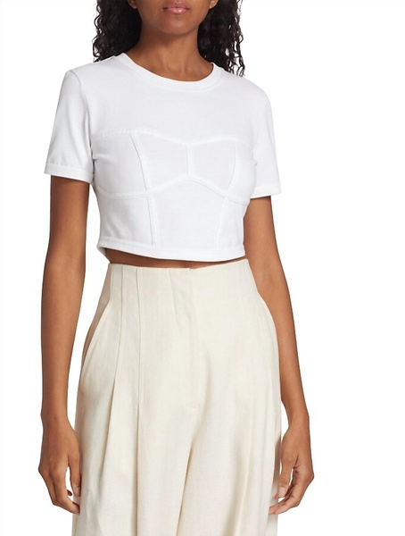 women's wren white short sleeve crop t-shirt top
