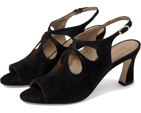 nili sandals women's us 7.5 black suede leather cutout slingback khd002