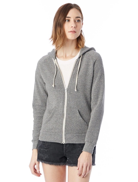 Alternative Women's Zip-Up Hoodie, Eco-Fleece Vintage Adrian Hooded Crewneck