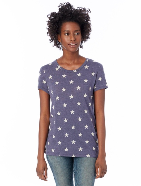 Alternative Women's Shirt, Classic Triblend Paterned Eco Ideal Short Sleeve Tee