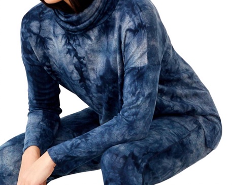 tie dye cowlneck top in ink