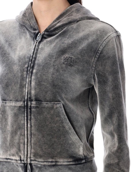 T By Alexander Wang Velour Zip-Up Hoodie
