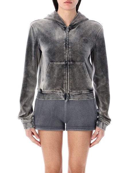 T By Alexander Wang Velour Zip-Up Hoodie