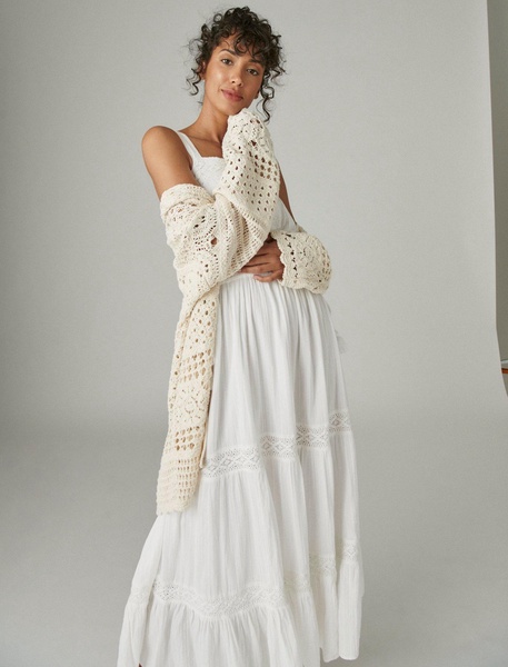 women's lace tiered maxi dress