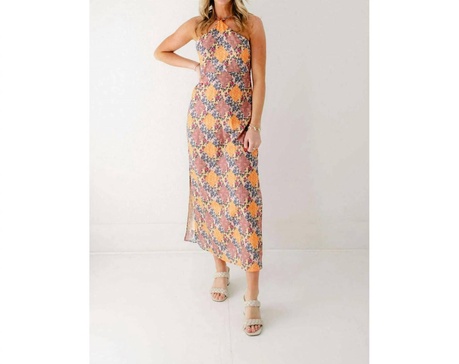 martha maxi dress in peach sunset