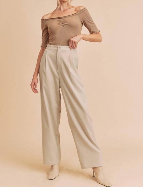 wide leg trousers in oat