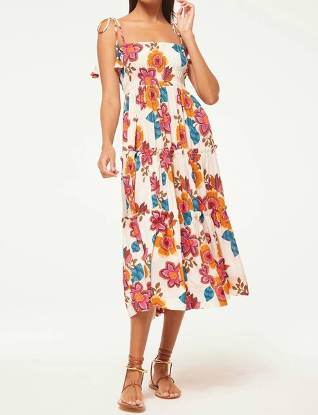 kamina midi dress in flora marbella