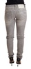 Acht Light Gray Washed Cotton Slim Fit Denim  Trouser Jeans