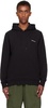 Black Script Embroidery Hoodie