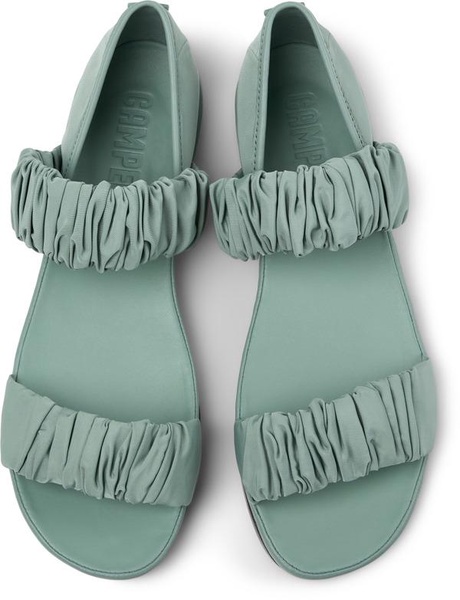 Green Recycled PET and Leather Sandals for Women.