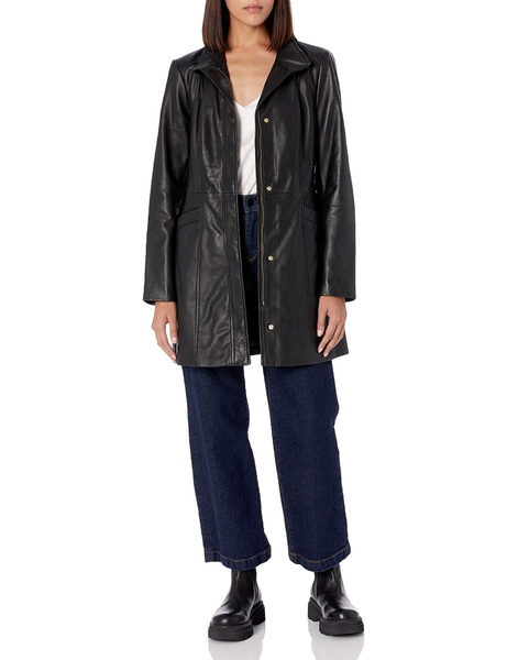 Cole Haan Women's Leather Collarless Jacket