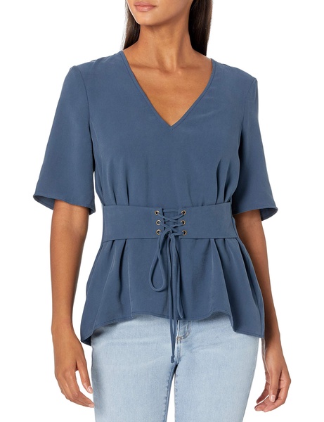 BCBGeneration Women's Corset Front Boyfriend Top