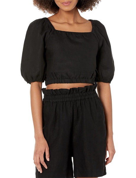 The Drop Women's Evelyn Cropped Square-Neck Bubble Top