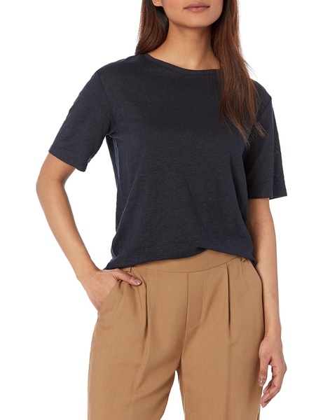 Vince Women's Linen S/S Relaxed Crew