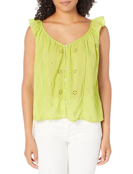 Velvet by Graham & Spencer Women's Coco Cotton Eyelet Button Front Top