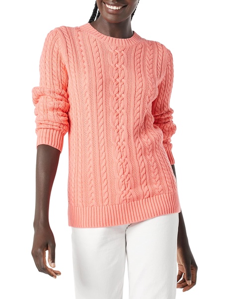 Amazon Essentials Women's Fisherman Cable Long-Sleeve Crewneck Sweater (Available in Plus Size)