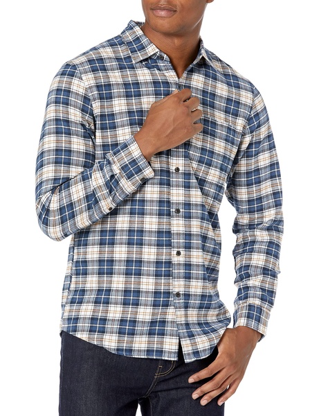 Amazon Essentials Men's Flannel Shirts Long Sleeve, Slim-Fit Button Down Plaid
