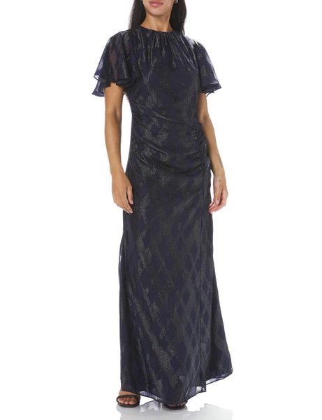 Shoshanna Women's Midnight Diamond Lurex Chiffon Prisma Dress