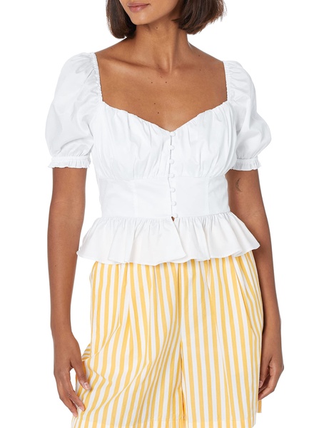 GUESS Women's Short Sleeve Meri Poplin Top
