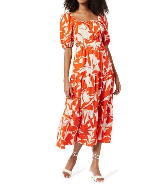 The Drop Women's Anaya Square Neck Cut-Out Tiered Maxi Dress