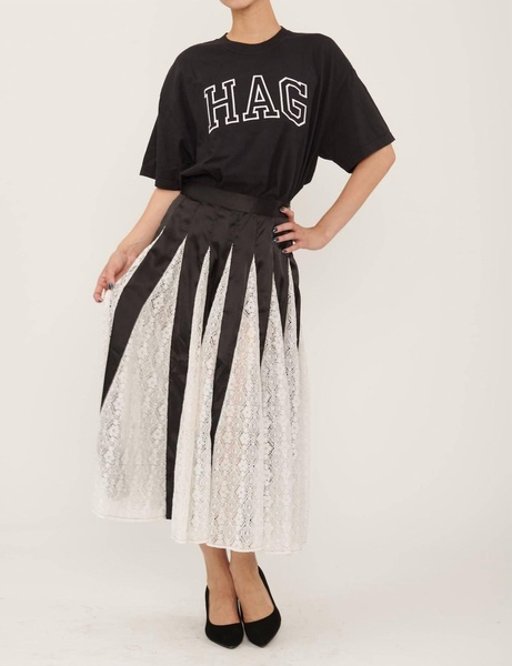 freya skirt in black w/ lace