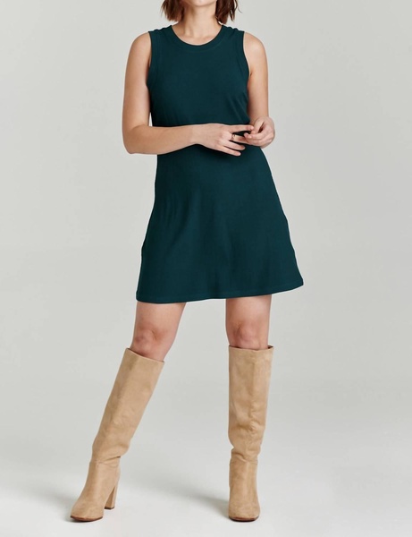 justine ribbed dress in spruce