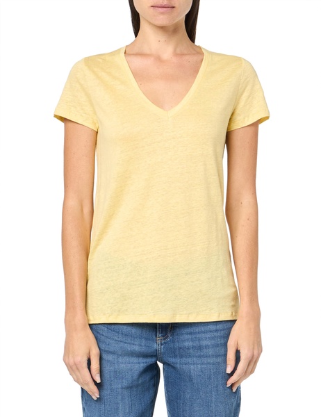 Majestic Filatures Women's Stretch Linen S/S V-Neck