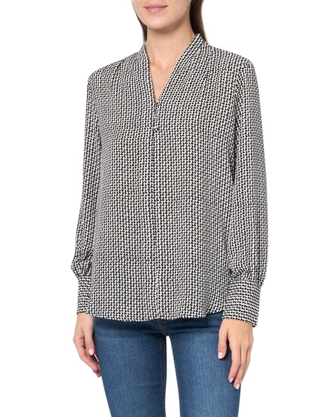 Adrianna Papell Women's Printed Button V-Neck Blouse