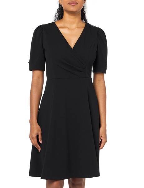 DKNY womens Wear to Work V-neck Short Sleeve Dress