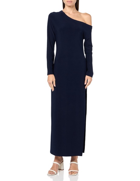 Norma Kamali Women's Long Sleeve Drop Shoulder Side Slit Gown