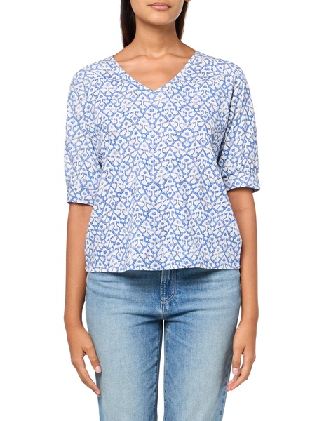 NIC+ZOE Women's Dotty Ikat Elbow Sleeve V-Neck Tee