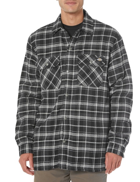 Dickies Men's High Pile Fleece Lined Flannel Shirt Jacket