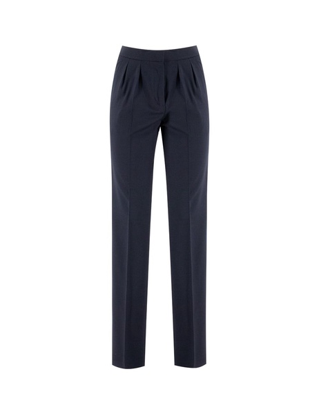 Navy Blue Trousers In Fresh Wool