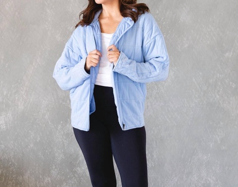 sky blue dixie quilted jacket