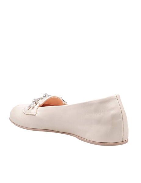 Moccasin Hoola Hoop Ribbon In Soft Leather Chalk Color