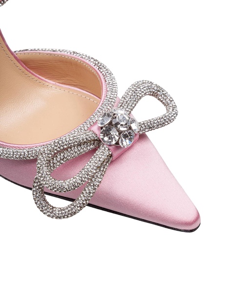 Satin Double Decollete With Rhinestone Bow