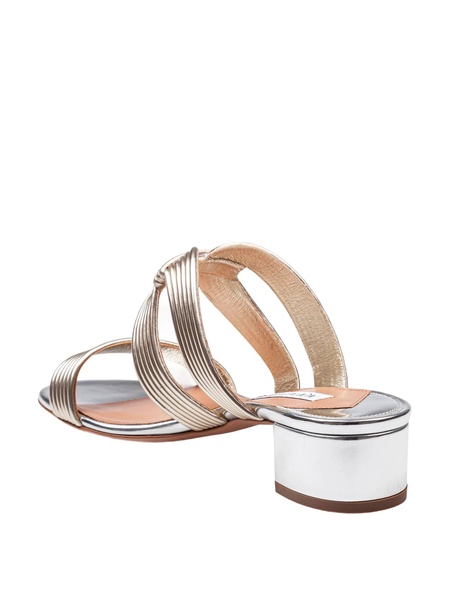 Mule Esencia 35 In Laminated Leather Color Light Gold/silver