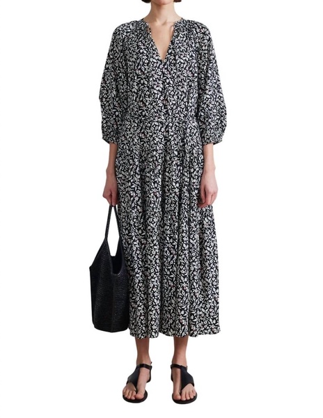 luminile tier maxi dress in tiny flowers stamp