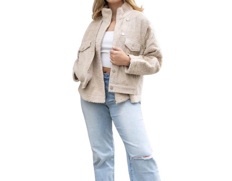 sydney sand colored mixed corduroy jacket