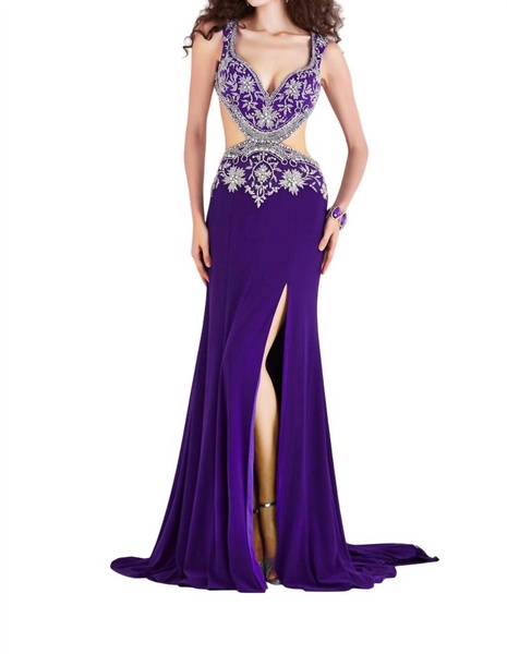 sparkling prom dress in majestic purple