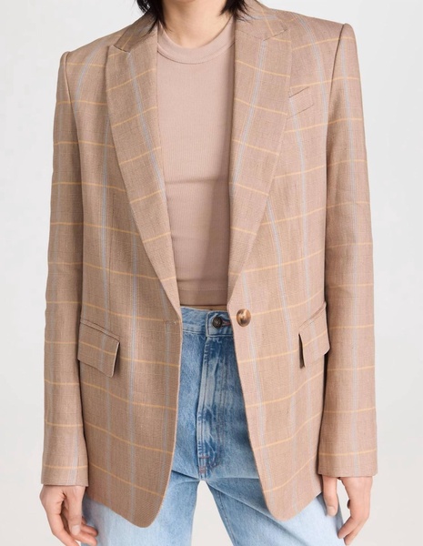 donovan jacket in tawny plaid