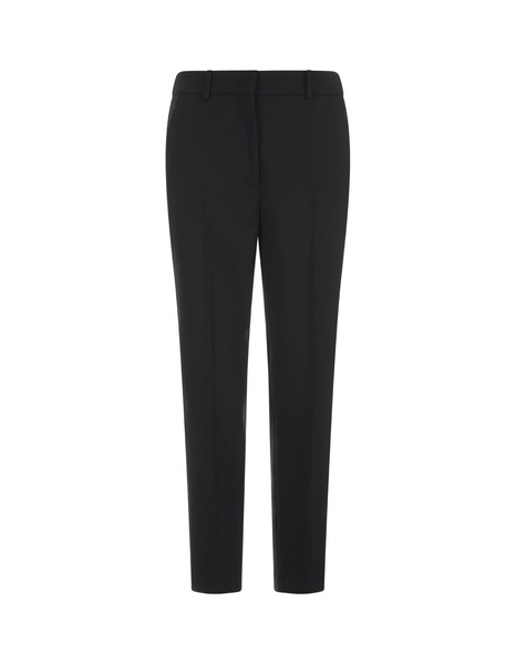 Black Stretch Wool Tailored Trousers