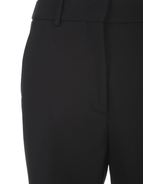 Black Stretch Wool Tailored Trousers