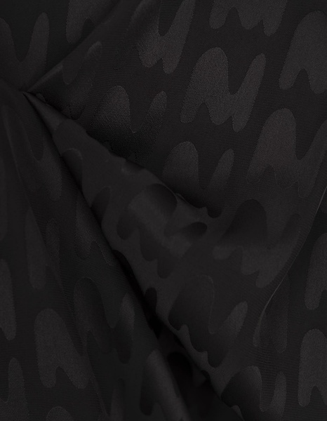 Black Satin Mini Dress With 'themwave' Motif